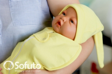 Пеленка кокон для детей трикотажная, Swaddler yellow