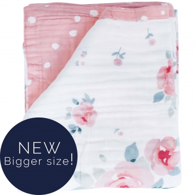 Одеяло Super Bamboo Muslin Bebe au Lait, Rosy and Dewdrops