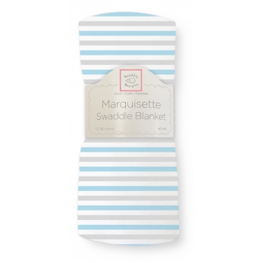 Пеленка детская тонкая SwaddleDesigns Маркизет Simple Stripes Pstl Blue