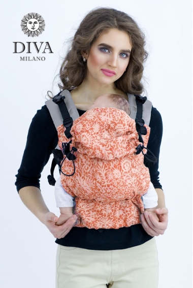 Эрго-рюкзак Diva Milano Rose Arancio Simple One! со льном