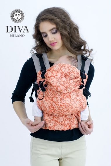 Эрго-рюкзак Diva Milano Rose Arancio Simple One! со льном