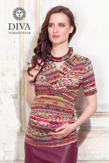 Топ для кормящих и беременных Diva Nursingwear Lucia, принт Etna