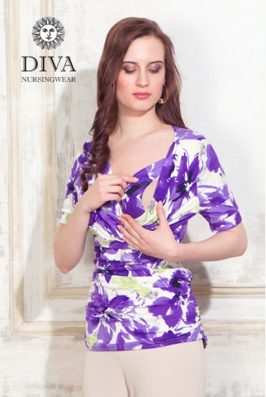 Топ для кормящих и беременных Diva Nursingwear Lucia, принт Iris